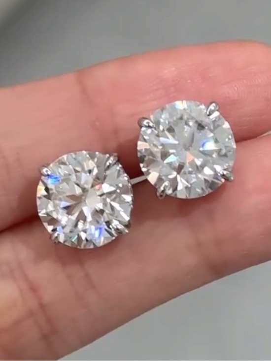 babydoll bling boutique Jewelry - Earrings 5 carat studs custom with screw on backing Babydoll Bling Boutique
